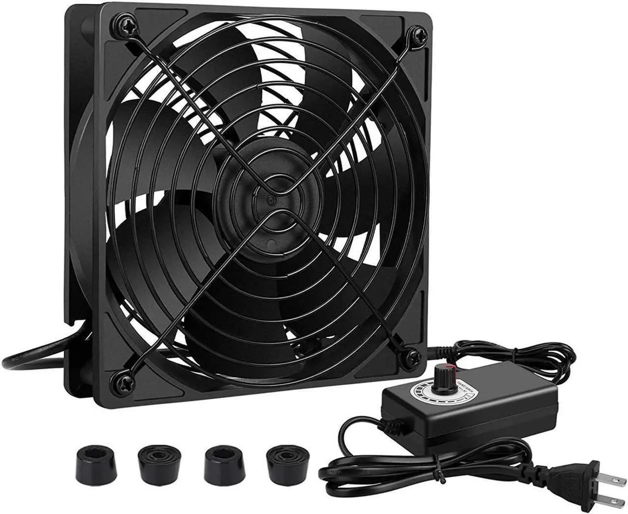 Main image of 120mm AC Powered Fan with Vriable Speed Controller, AC 110V to 220V Vriable Speed Fan for Receiver Amplifier DVR Playstation Component Cooling