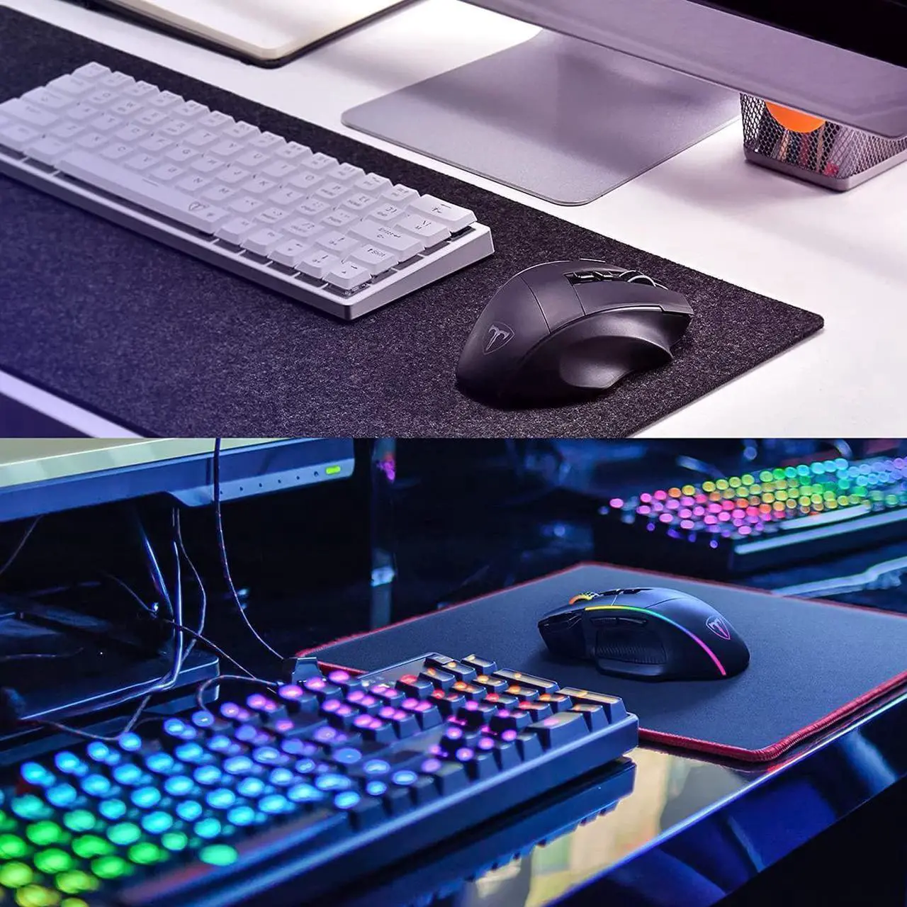 Alt view image 6 of 7 - RisoPhy Wireless Gaming Mouse,Tri-Mode 2.4G/USB-C/Bluetooth Mouse Up to 10000DPI,Chroma RGB Backlit,Ergonomic Mouse with 8 Programmable Buttons,Rechargeable Computer Mouse for Laptop,PC,Mac