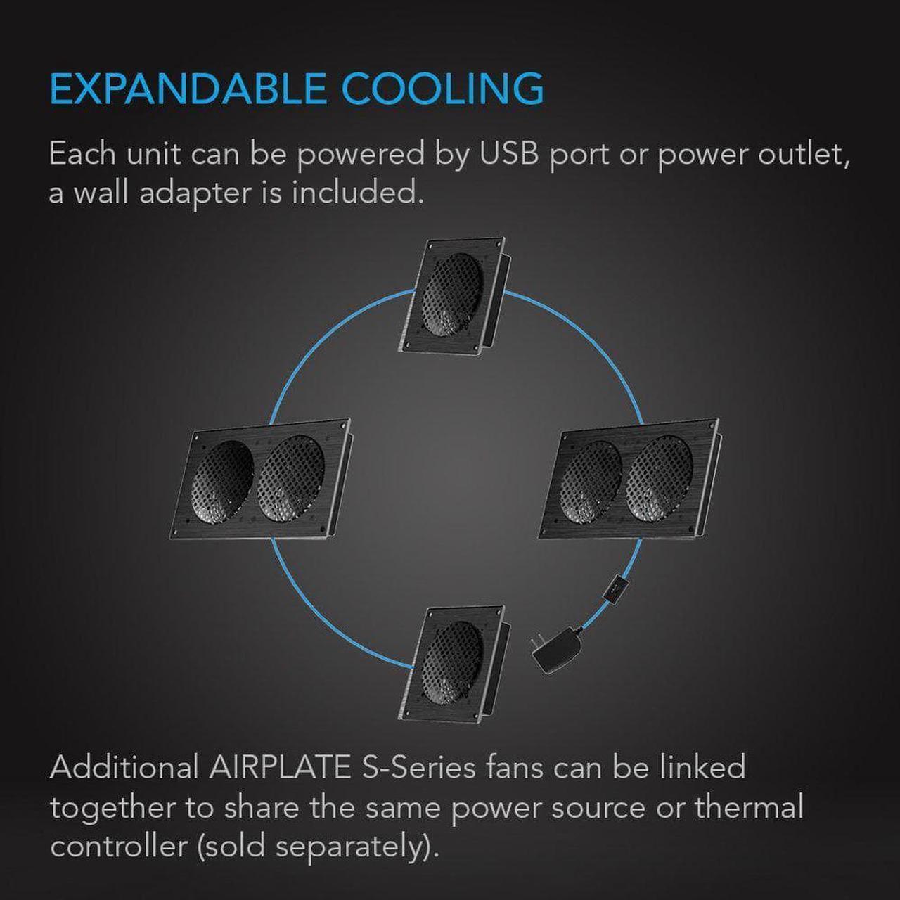Alt view image 6 of 7 - AC Infinity AIRPLATE S2, Quiet Cooling Blower Fan System 6" with Speed Control, for Home Theater AV Cabinets