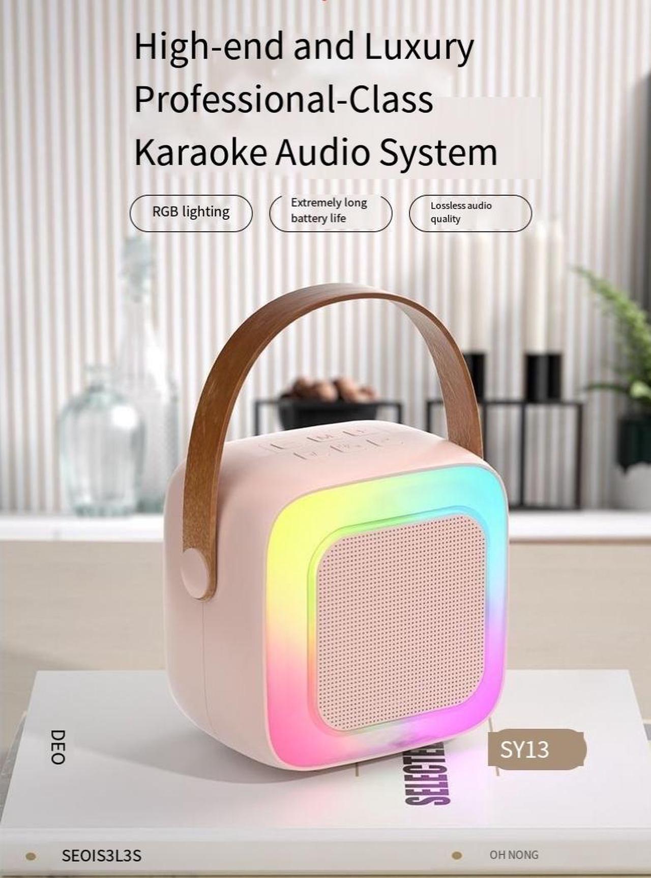 Alt view image 3 of 9 - SY13 new microphone, microphone and speaker integrated singing home karaoke speaker, home ktv Bluetooth wireless children