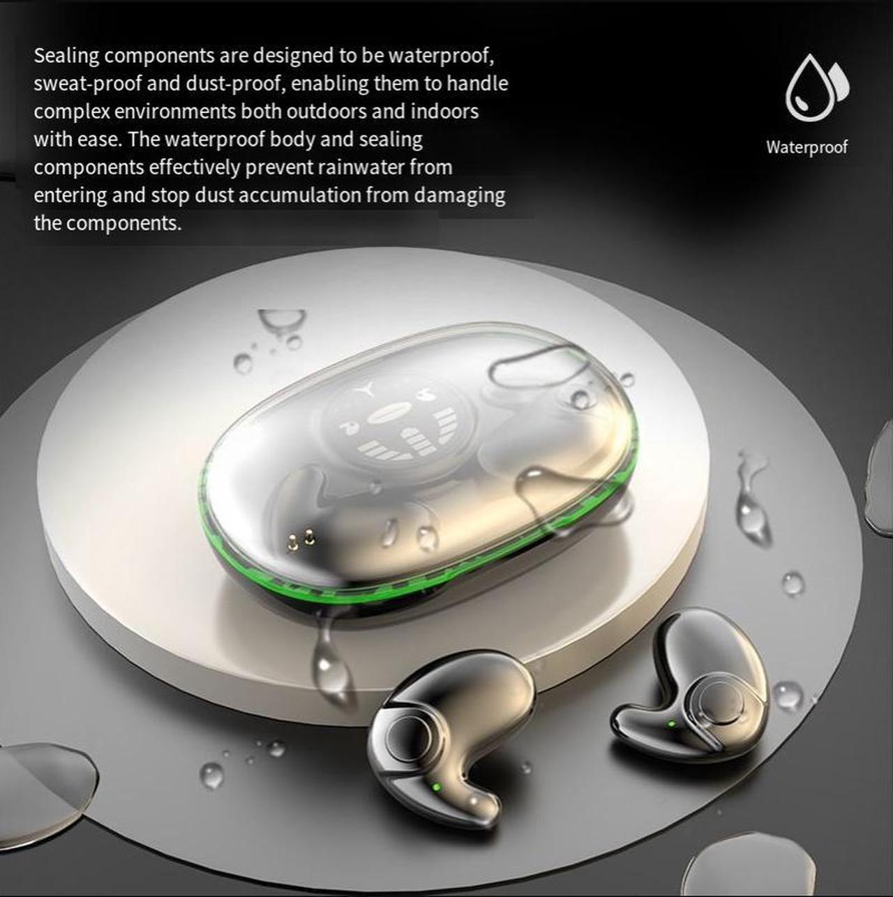 Alt view image 3 of 4 - The new Bluetooth headphones MD558-A are thin, light, mini, compact, noise-cancelling, digital display and long-lasting battery life