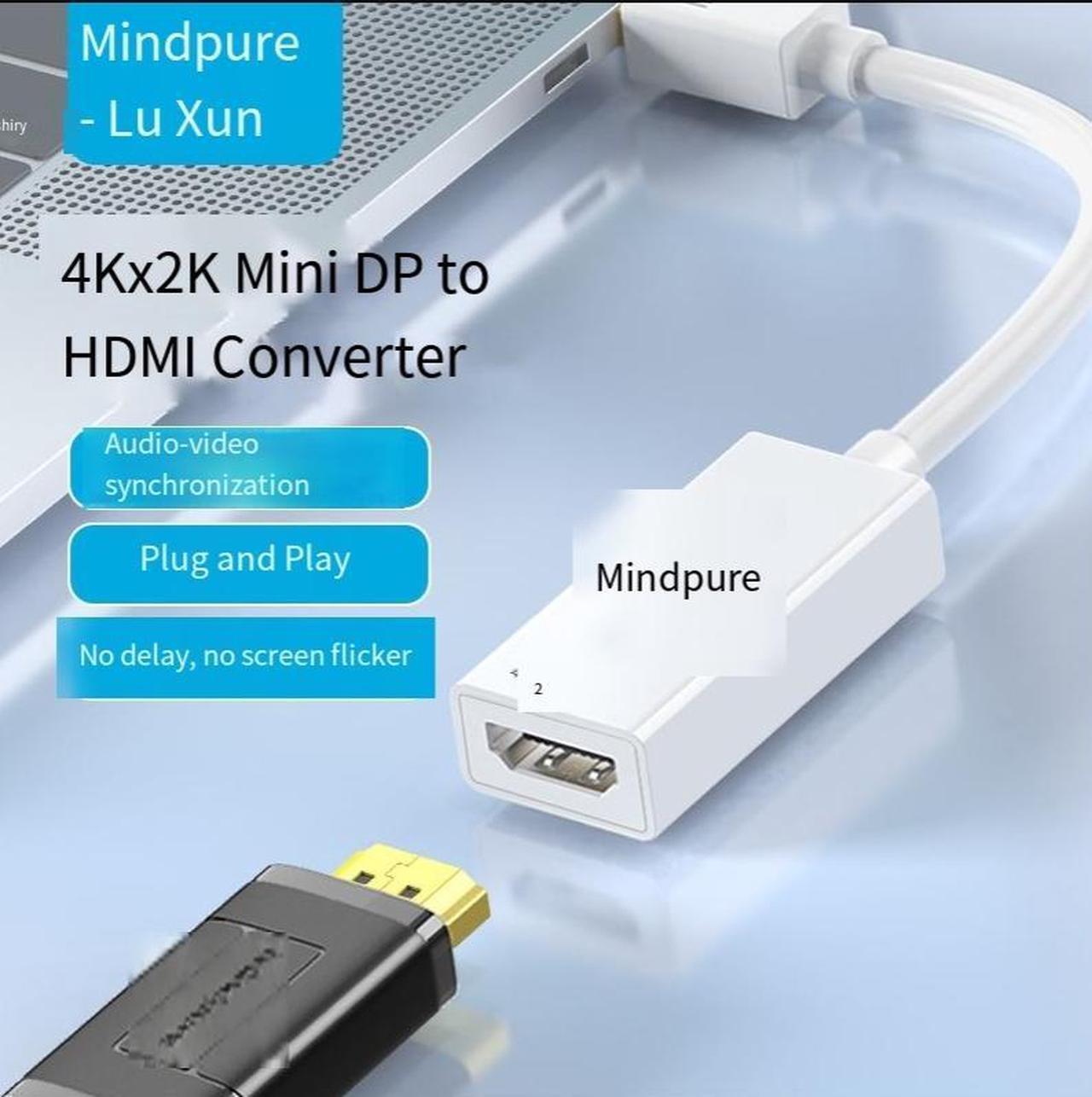 Alt view image 3 of 4 - Luxun Minidp to vga Mini DP to VGA Notebook Monitor high-definition converter connection cable