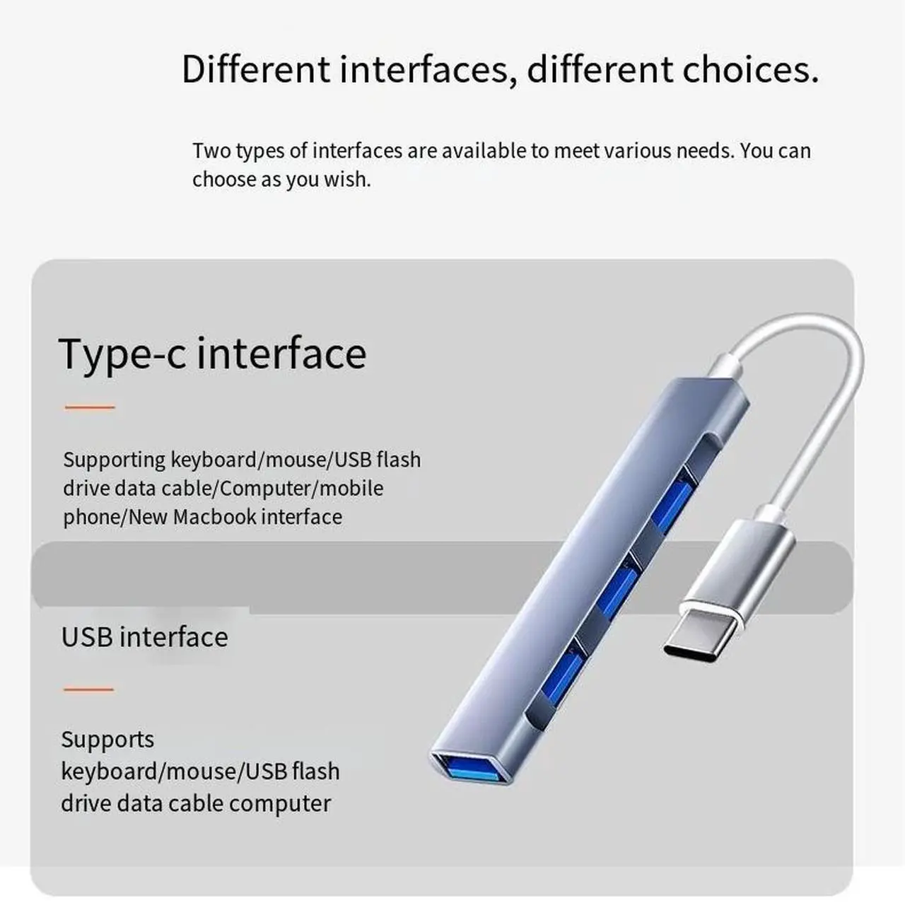 Alt view image 2 of 4 - usb3.0 splitter, one to four Type-C splitter, hub docking station, computer laptop, usb3.0 hub