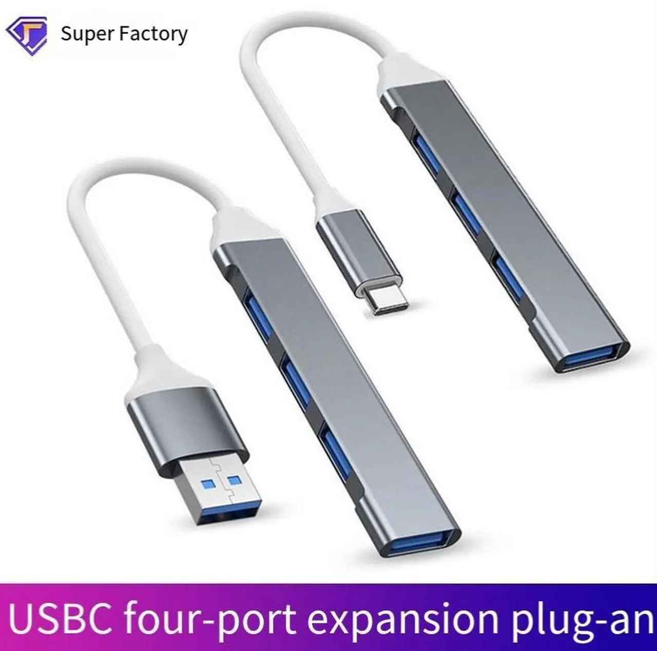 Alt view image 4 of 4 - usb3.0 splitter, one to four Type-C splitter, hub docking station, computer laptop, usb3.0 hub