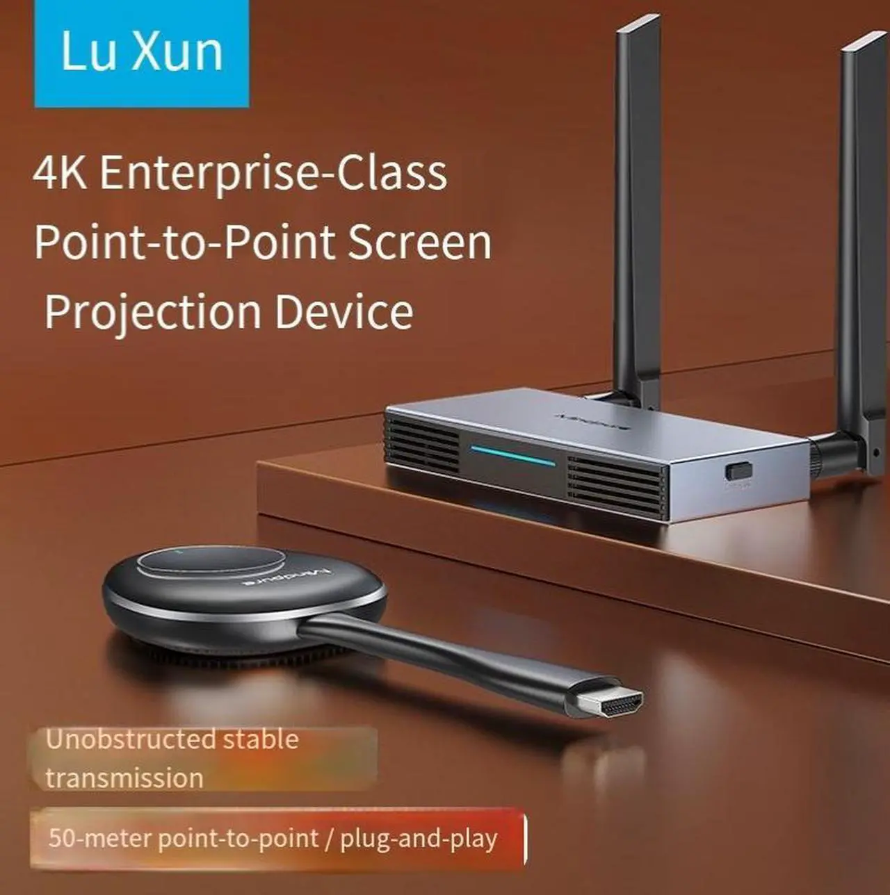 Alt view image 2 of 4 - Luxun enterprise-level wireless screen projector, 5g dual-band 4k high-definition screen projector, TV box point-to-point screen projector
