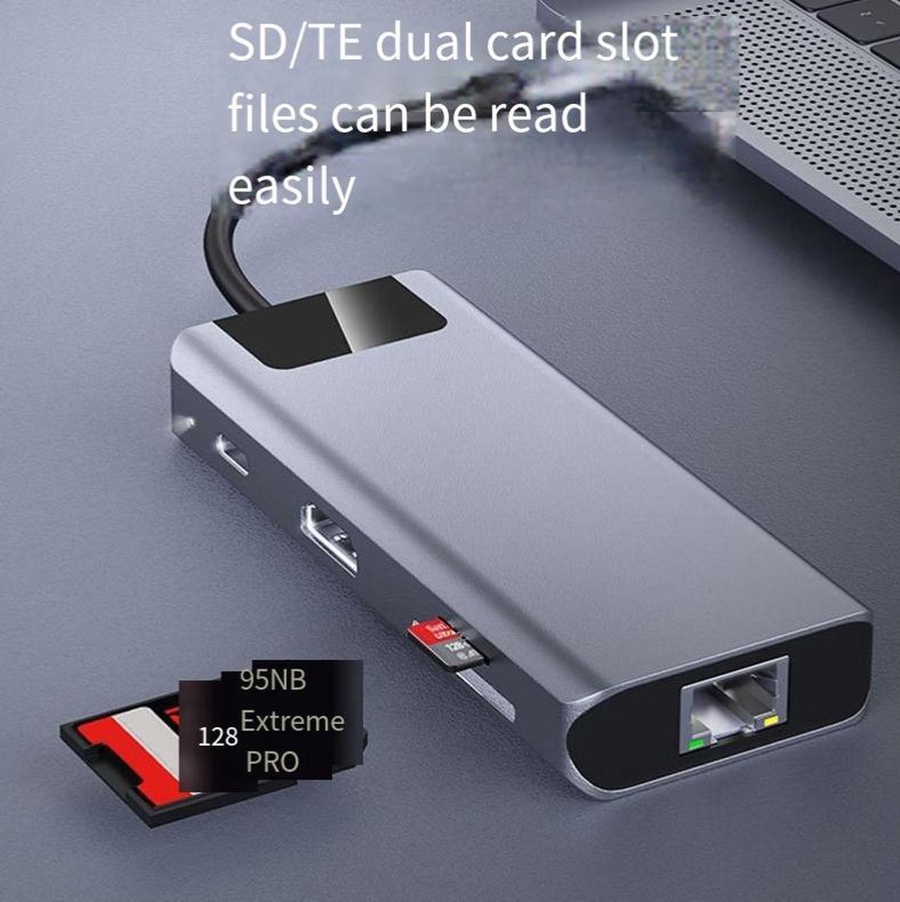Alt view image 2 of 4 - Cross-border private model type-c docking station, multi-functional interface docking station, USB Hub, compatible with macbook, iPad, TF in one