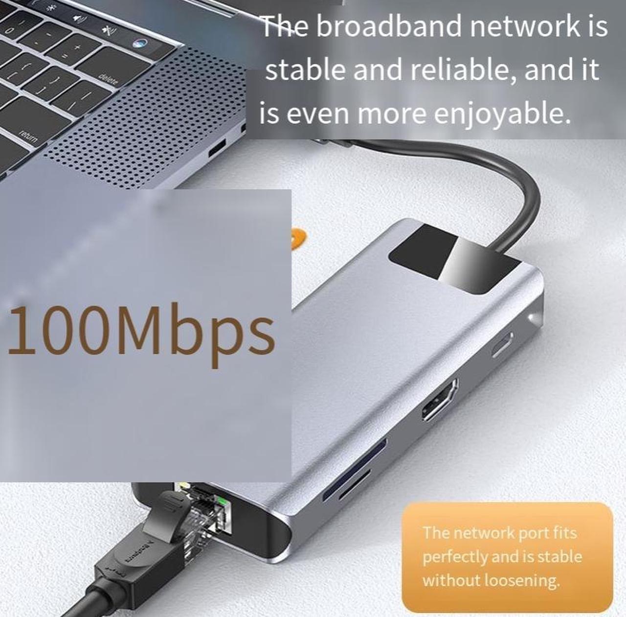Alt view image 3 of 4 - Cross-border private model type-c docking station, multi-functional interface docking station, USB Hub, compatible with macbook, iPad, TF in one