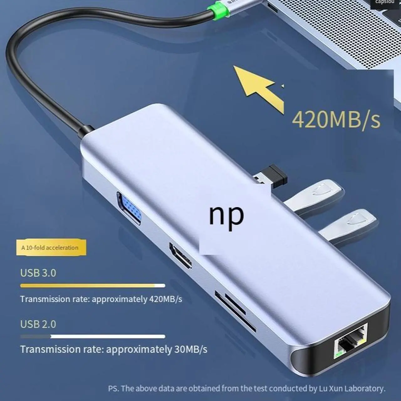 Alt view image 4 of 4 - Cross-border type-c multi-functional docking station notebook computer macbook interface usb hub hub manufacturer