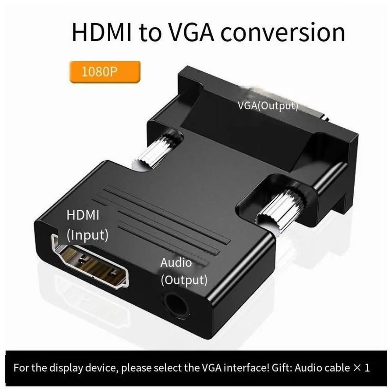 Alt view image 3 of 4 - HDMI female to VGA male adapter converter with audio projector, high-definition computer display, set-top box hdmi