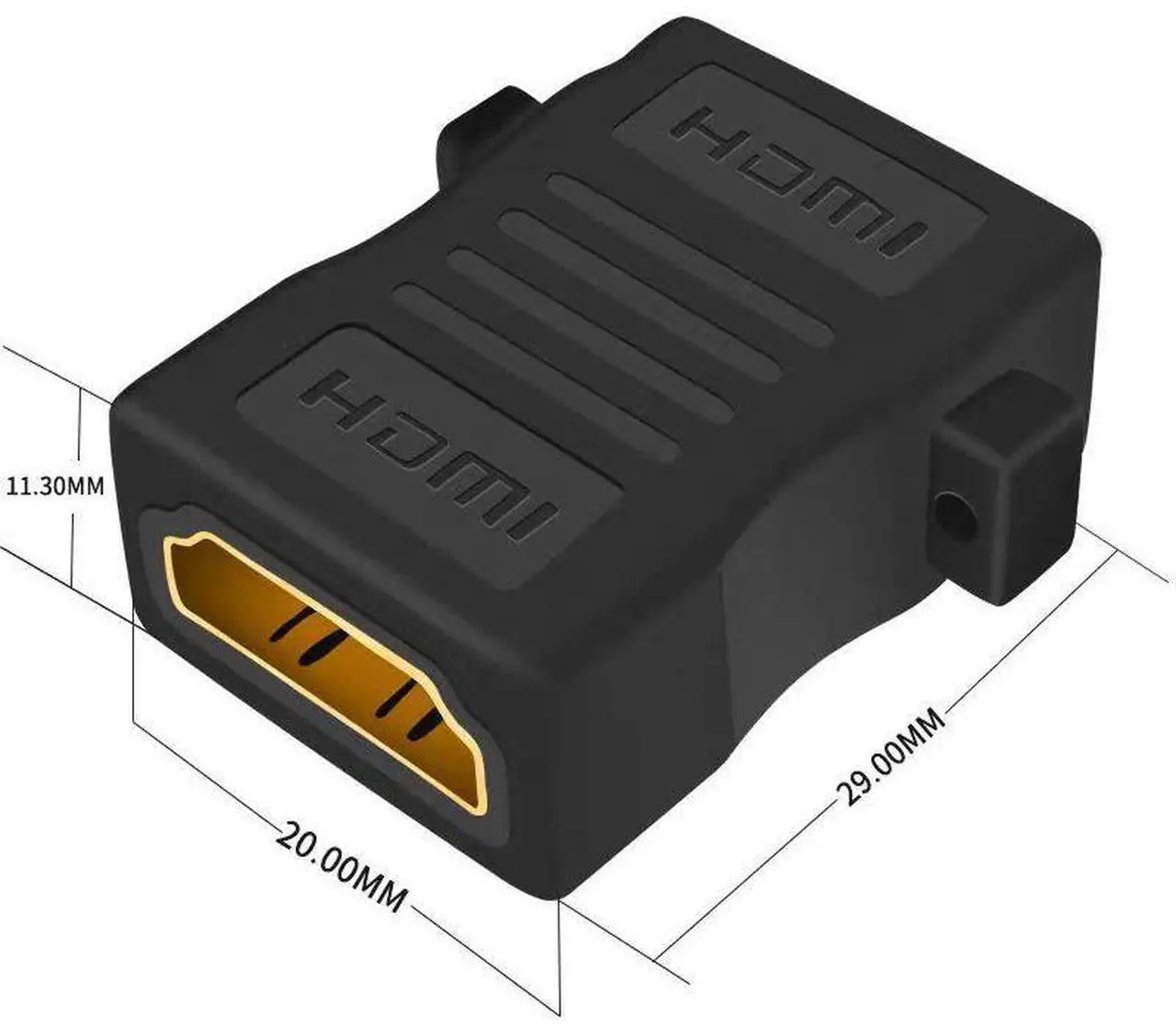 Alt view image 3 of 4 - HDMI bus-to-bus-ear adapter, HDMI bus-to-HDMI bus-to-through-head, chassis panel fixed 4K transmission