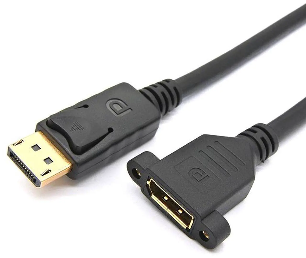 Alt view image 2 of 4 - DP male-to-female extension cable with ears that can fix the computer monitor display port. Male-to-female high-definition cable