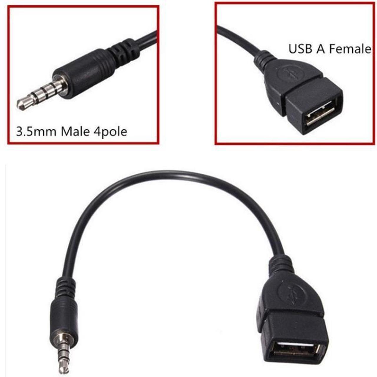 Alt view image 2 of 4 - Car aux audio cable to usb, usb to 3.5mm car audio cable, OTG 3.5mm car adapter cable