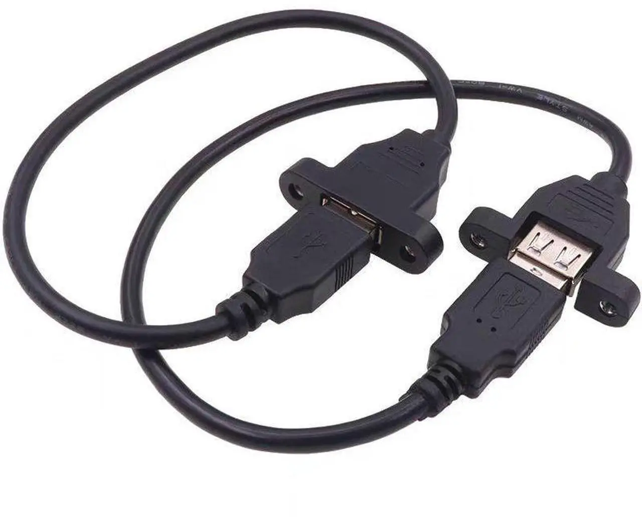 Alt view image 3 of 4 - USB 2.0 male-to-female extension cable with head cover and ears USB male-to-female extension cable with full head cover and screw holes