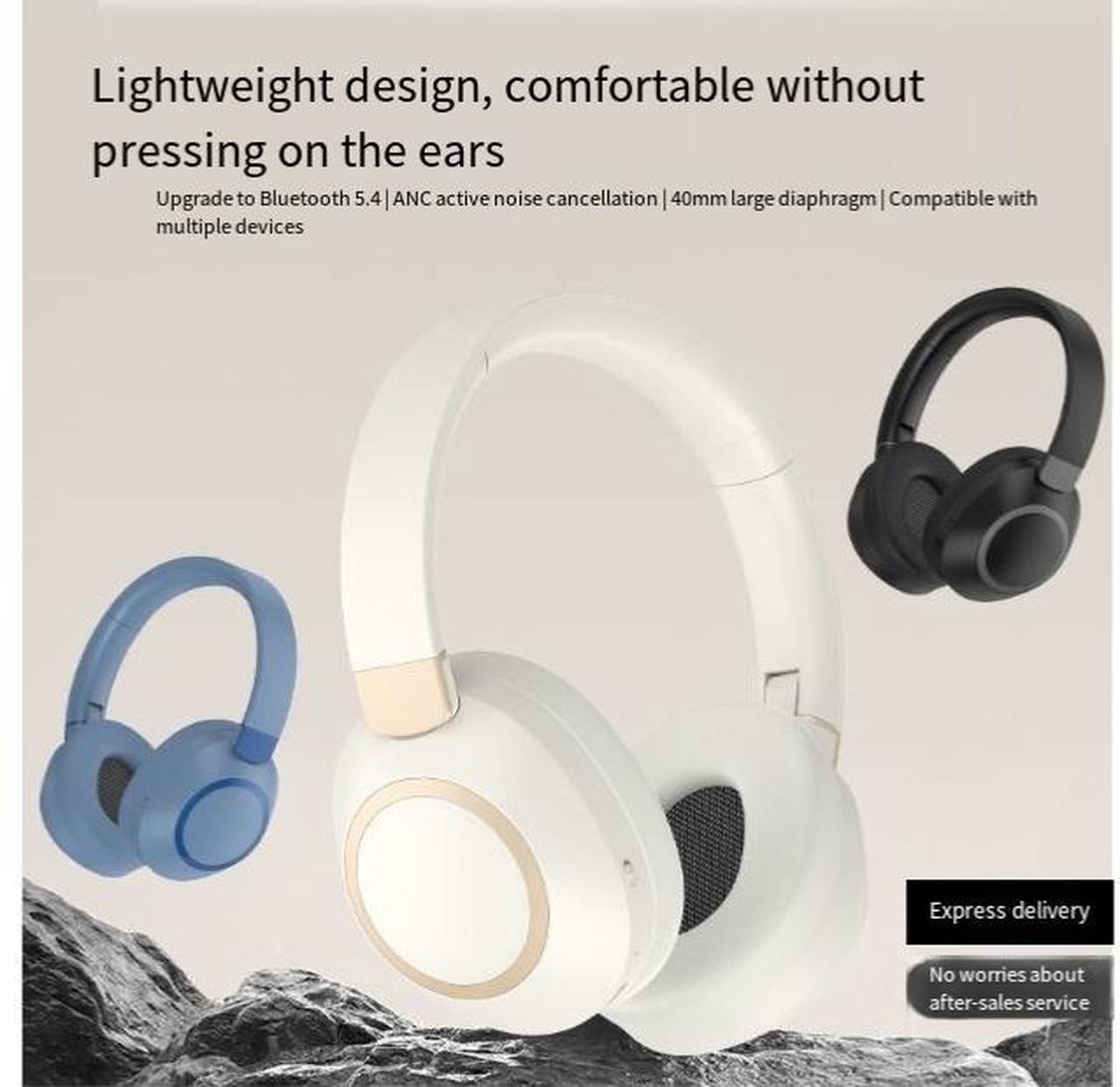 Alt view image 2 of 4 - The new true ANC active noise-cancelling over-ear headphones from the manufacturer are in cross-border stock with long-lasting wireless music and Bluetooth 5.4