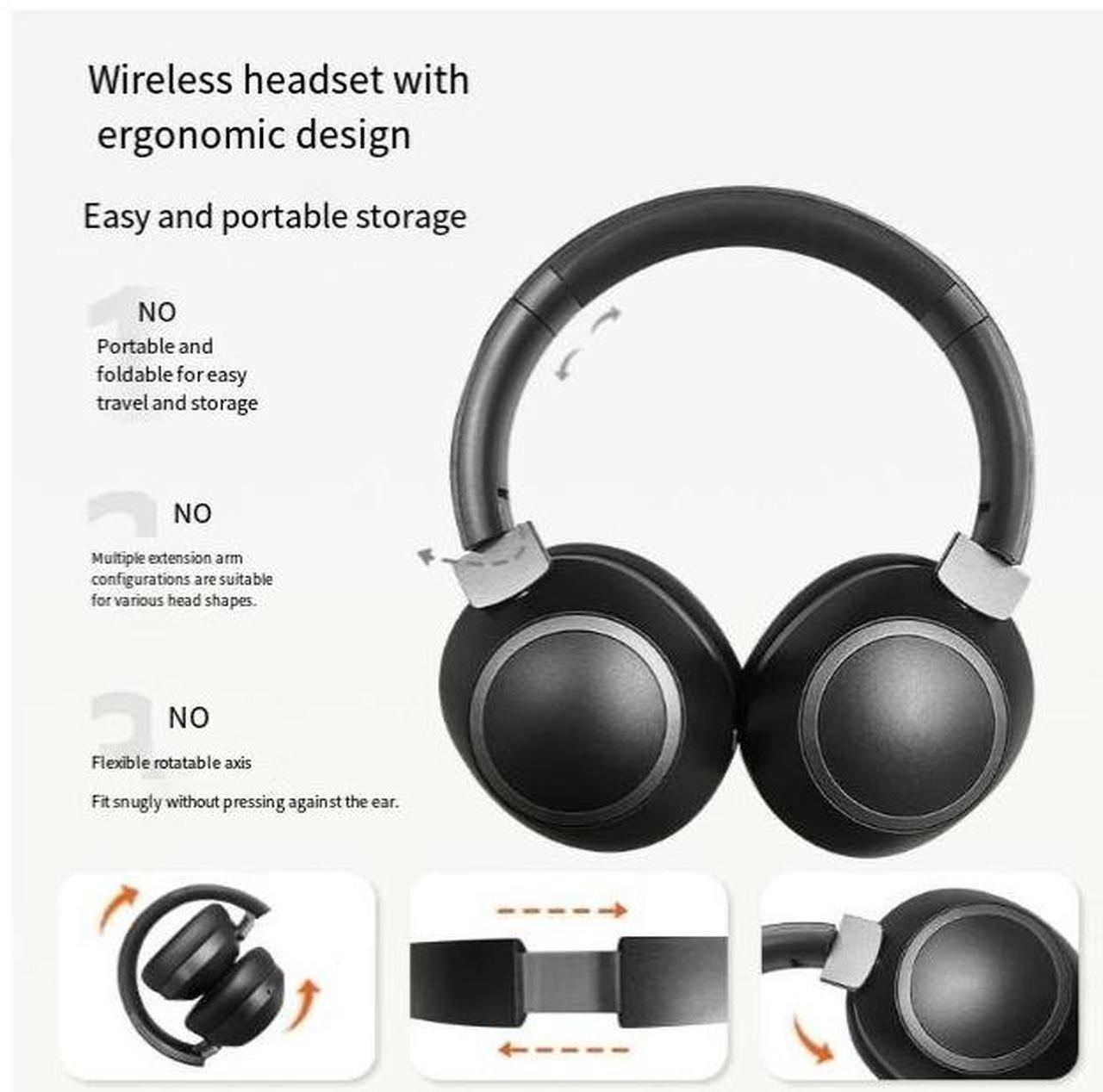 Alt view image 3 of 4 - The new true ANC active noise-cancelling over-ear headphones from the manufacturer are in cross-border stock with long-lasting wireless music and Bluetooth 5.4