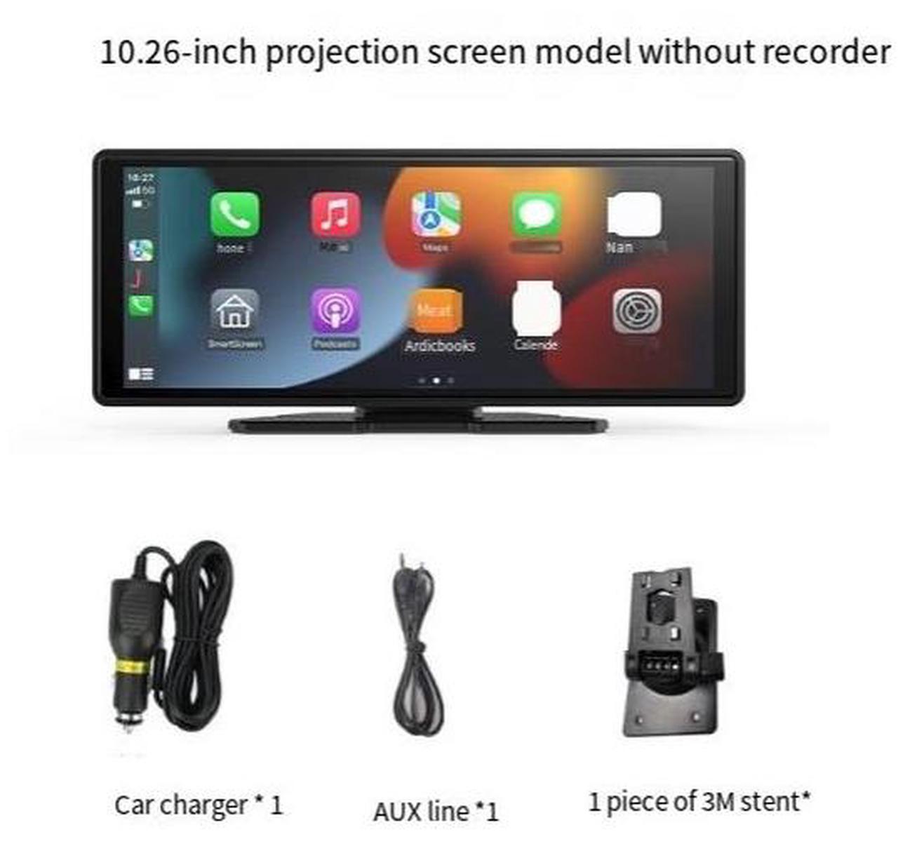 Alt view image 2 of 4 - Cross-border 10.26-inch Carplay smart screen, convenient navigation, MP5 player, car screen projection dashcam 10.26-inch projection model + front and rear dual dashcams + reversing camera, 32G memory