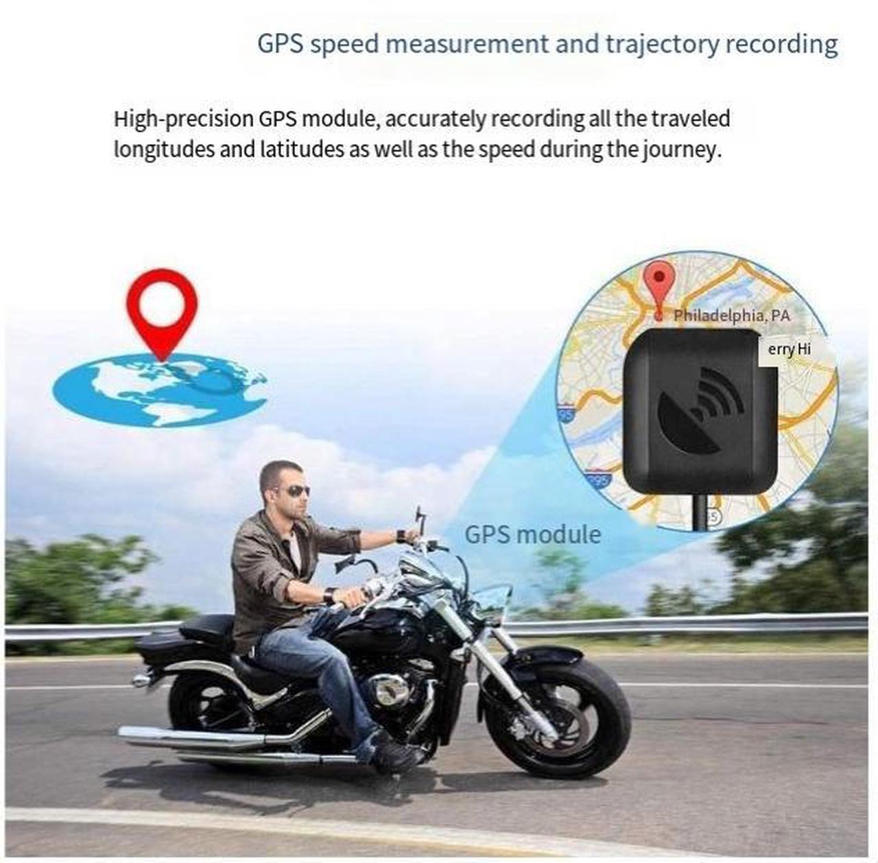 Alt view image 3 of 4 - Motorcycle dashcam, high-definition 1080P, screenless Wi-Fi, one-click locking, GPS dual recording, MT2, with screen and Wi-Fi