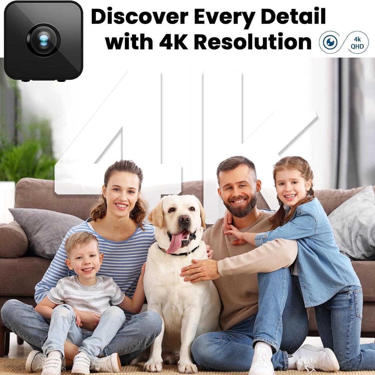 Alt view image 6 of 7 - 4K Mini Indoor Wireless Camera Micro Pet WiFi Small House Tiny Body Security Camera Nanny Smart Cameras,Night Vision Motion Detection Indoor Outdoor