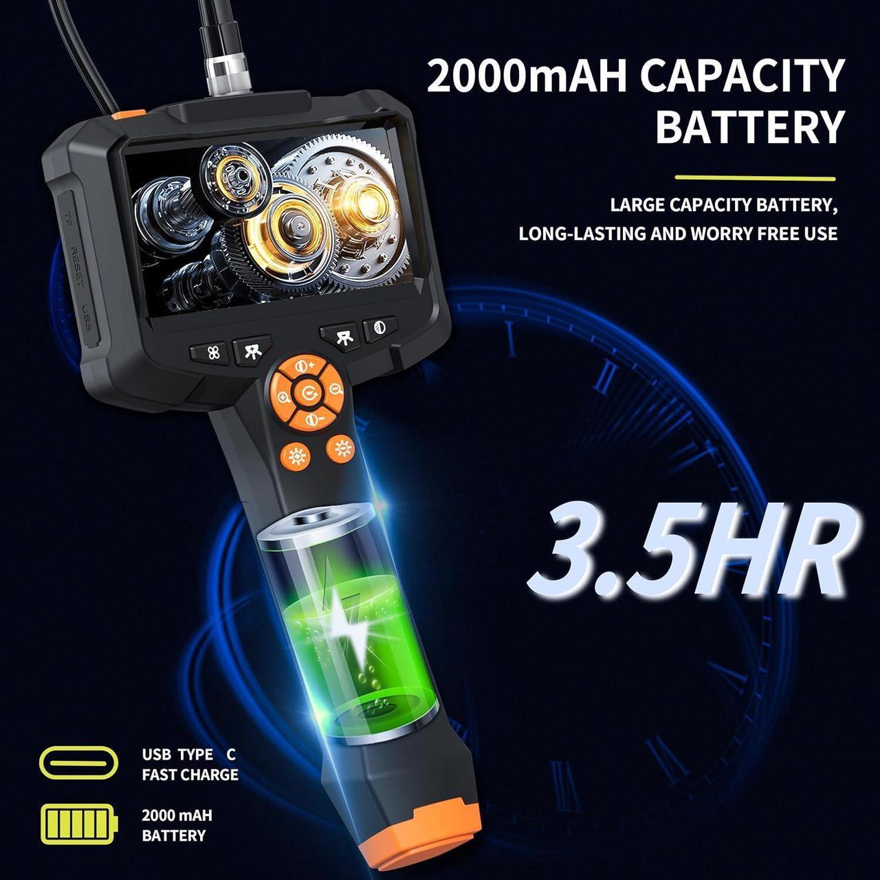 Alt view image 4 of 7 - Endoscope Camera with Light, 1080P HD Borescope with 8 Adjustable Lights, 4.3" Endoscope with 16.4ft Semi-Rigid Snake Camera, IP67 Waterproof Borescopes-Father's Day Gift&Cool Gadgets for Men