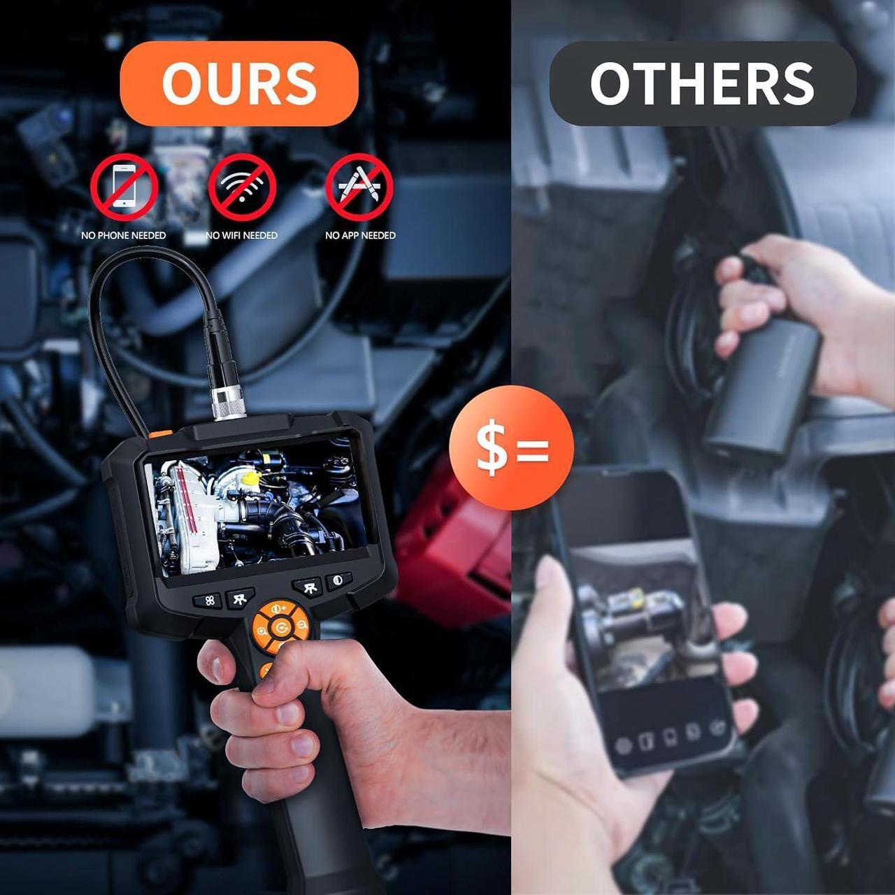 Alt view image 2 of 7 - Endoscope Camera with Light, 1080P HD Borescope with 8 Adjustable Lights, 4.3" Endoscope with 16.4ft Semi-Rigid Snake Camera, IP67 Waterproof Borescopes-Father's Day Gift&Cool Gadgets for Men