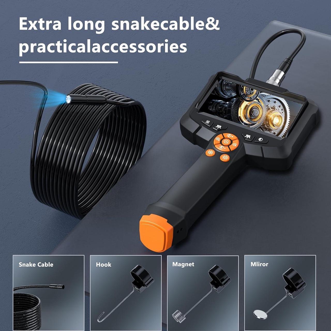 Alt view image 7 of 7 - Endoscope Camera with Light, 1080P HD Borescope with 8 Adjustable Lights, 4.3" Endoscope with 16.4ft Semi-Rigid Snake Camera, IP67 Waterproof Borescopes-Father's Day Gift&Cool Gadgets for Men