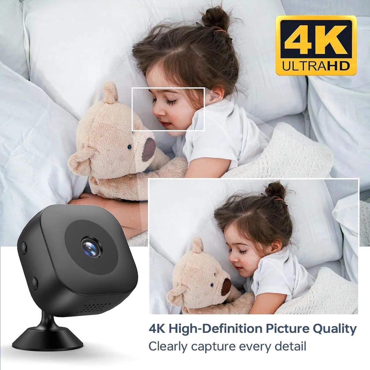 Alt view image 5 of 7 - Hidden Camera,4K Wireless WiFi Mini Camera with App SD Card Storage, Portable Surveillance for Indoor