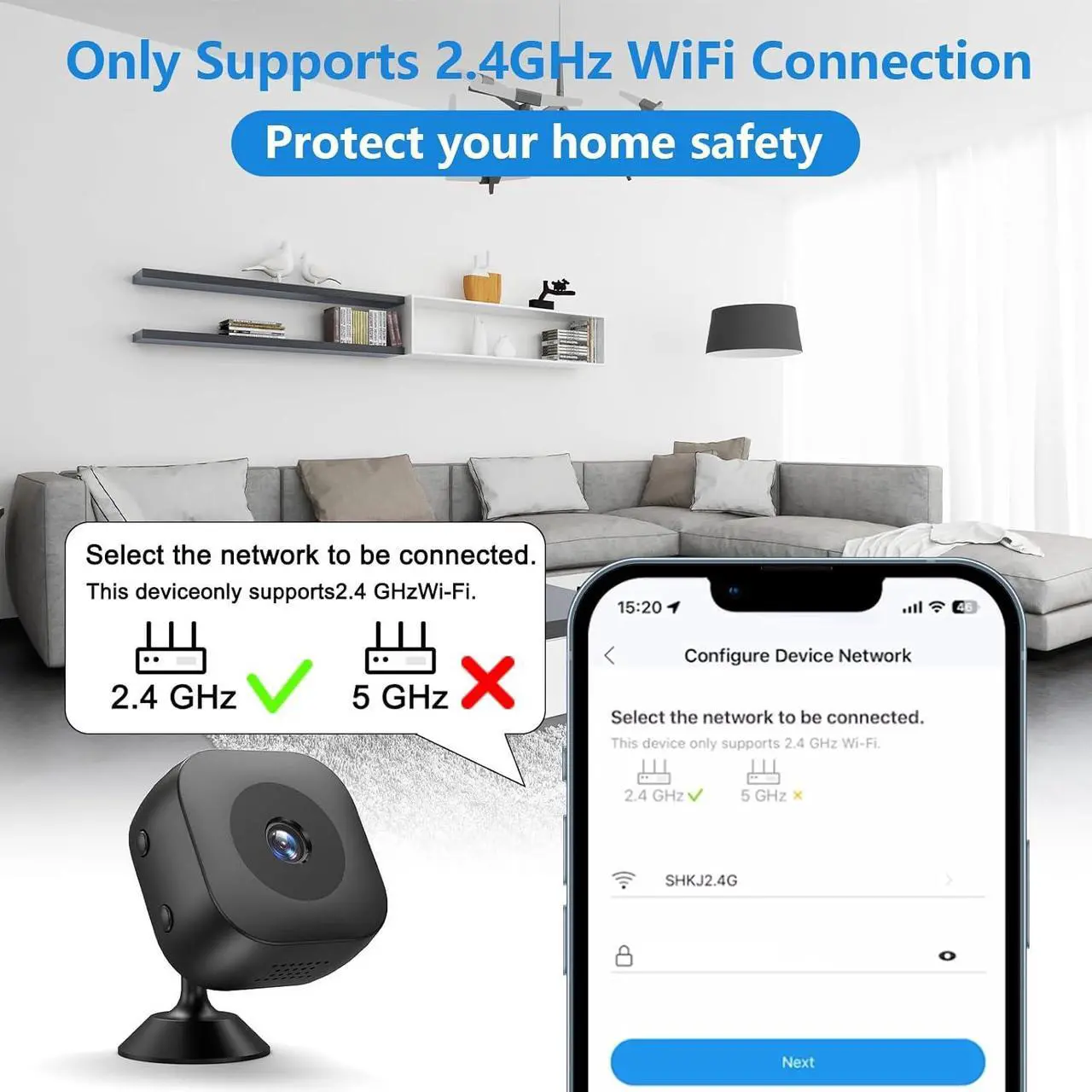 Alt view image 3 of 7 - Hidden Camera,4K Wireless WiFi Mini Camera with App SD Card Storage, Portable Surveillance for Indoor