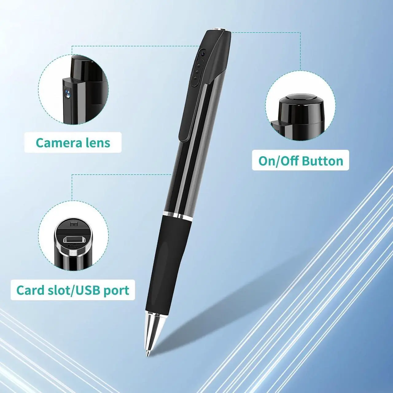 Alt view image 2 of 5 - Mini Camera Pen Camera, HD 1080P Small Security Camera, 32GB Rechargeable Nanny Cam