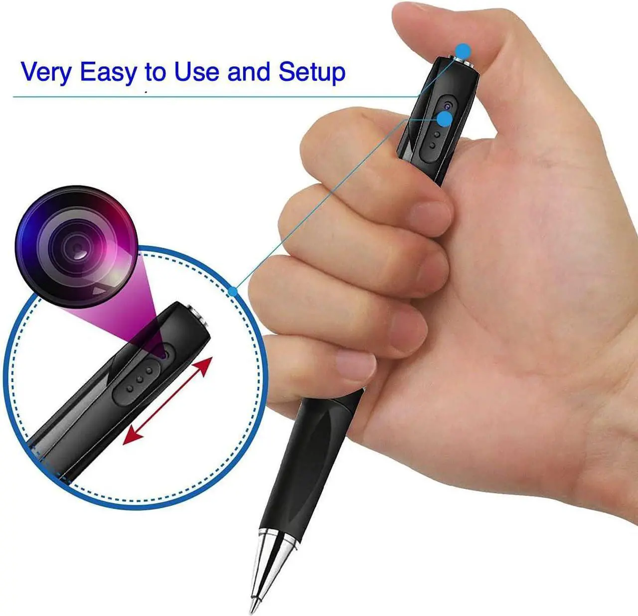 Alt view image 5 of 5 - Mini Camera Pen Camera, HD 1080P Small Security Camera, 32GB Rechargeable Nanny Cam