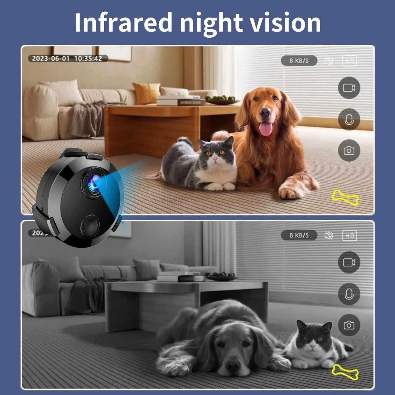 Alt view image 5 of 6 - 1080P HD WiFi Security Camera -Hidden Cameras - WiFi Mini Camera - Spy Cam-Indoor Nanny Cam -Home Security for Pet/Baby/Nanny with App - Surveillance Cameras with Motion Detection and Night Vision