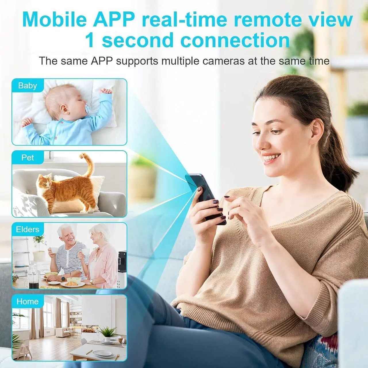 Alt view image 3 of 7 - Mini Wireless Camera WIFI Security Camera,Smallest 1080P HD Home Indoor Outdoor Cameras Room Dog Pet Cams, Nanny Cam, 110 Angle Night Vision Tiny Home Camera for Home ,Can No Need WiFi Camera