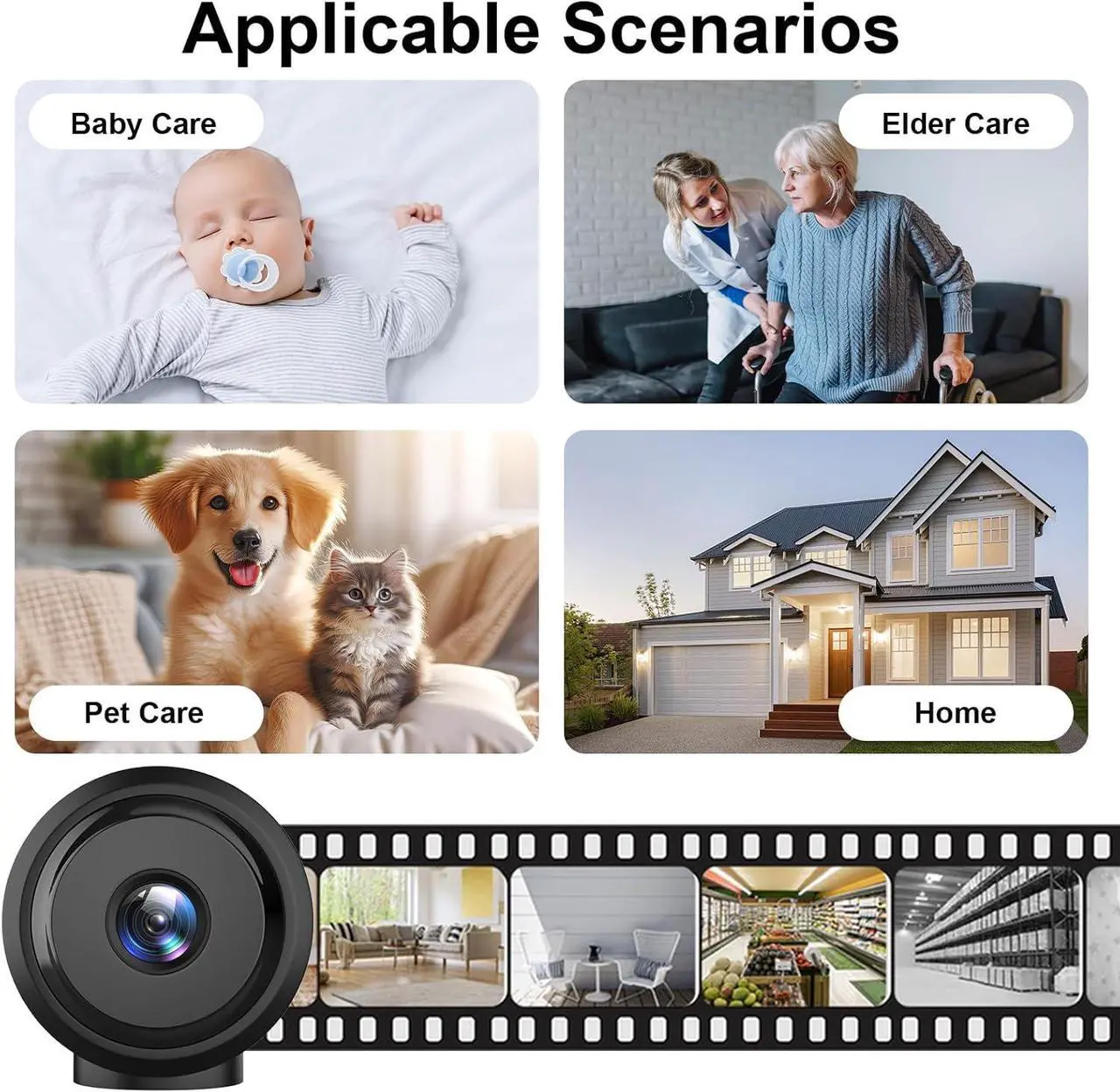 Alt view image 7 of 7 - 4K Security Camera,WiFi Mini Wireless,Real-Time Monitoring with App SD Card Storage Portable Surveillance,Night Vision for Indoor