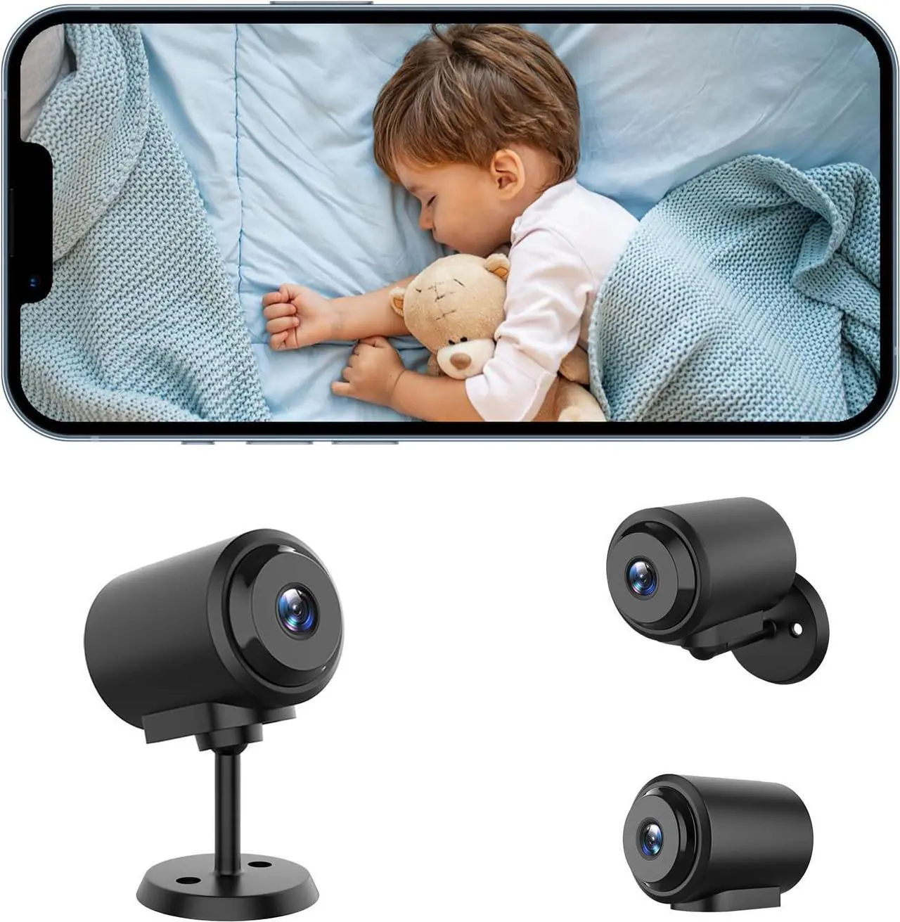Main image of 4K Security Camera,WiFi Mini Wireless,Real-Time Monitoring with App SD Card Storage Portable Surveillance,Night Vision for Indoor