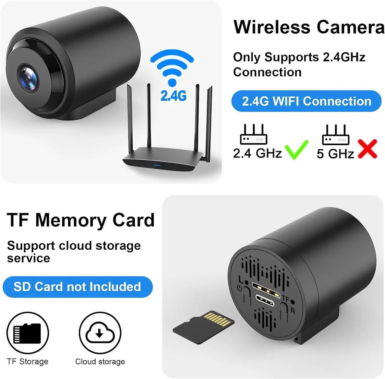 Alt view image 3 of 7 - 4K Security Camera,WiFi Mini Wireless,Real-Time Monitoring with App SD Card Storage Portable Surveillance,Night Vision for Indoor