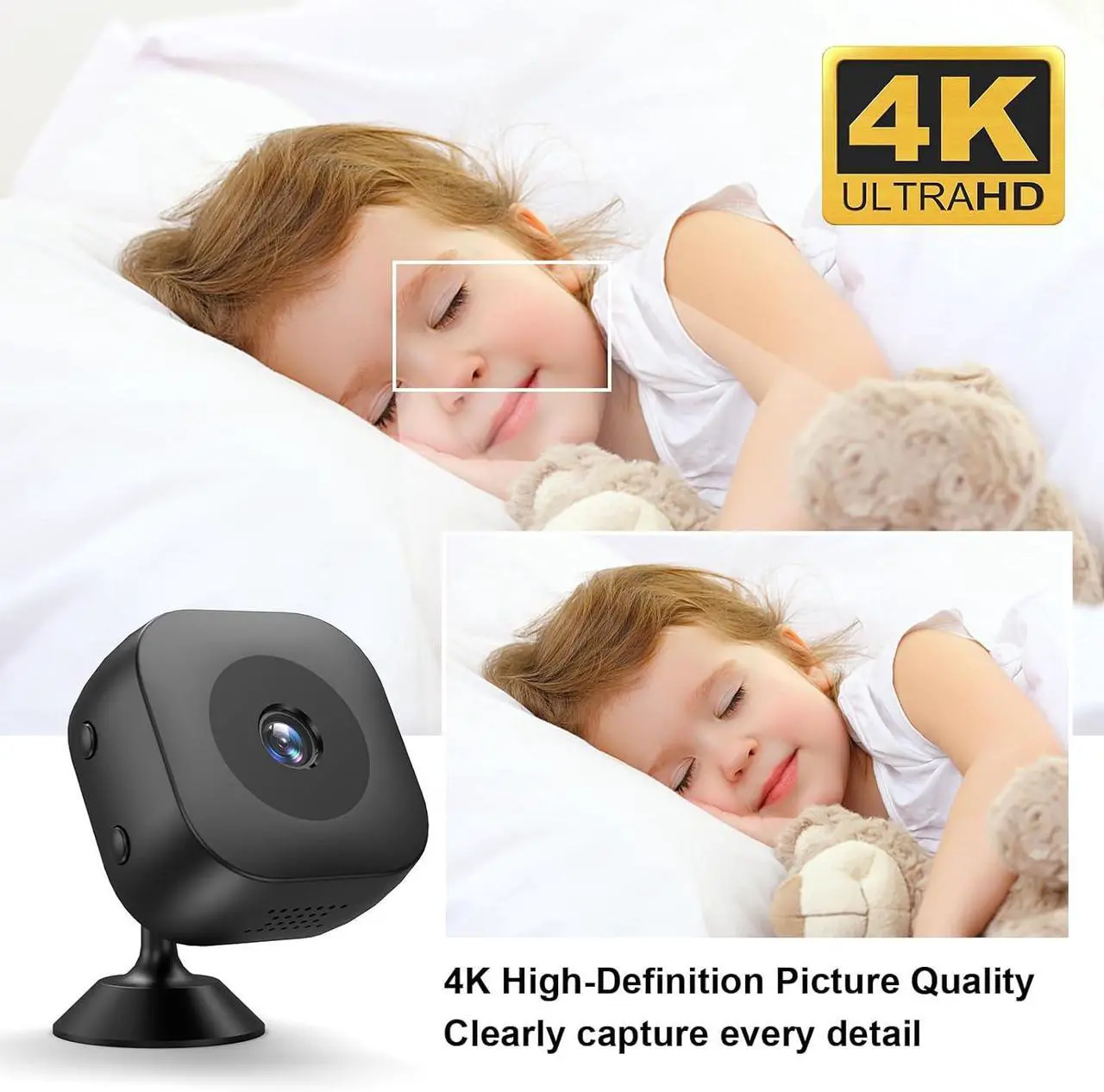 Alt view image 4 of 7 - Mini Camera,Wireless WiFi Security Camera for Home,Motion Detection & SD Card Storage,Surveillance with Motion Detection and App Control for Indoor Security
