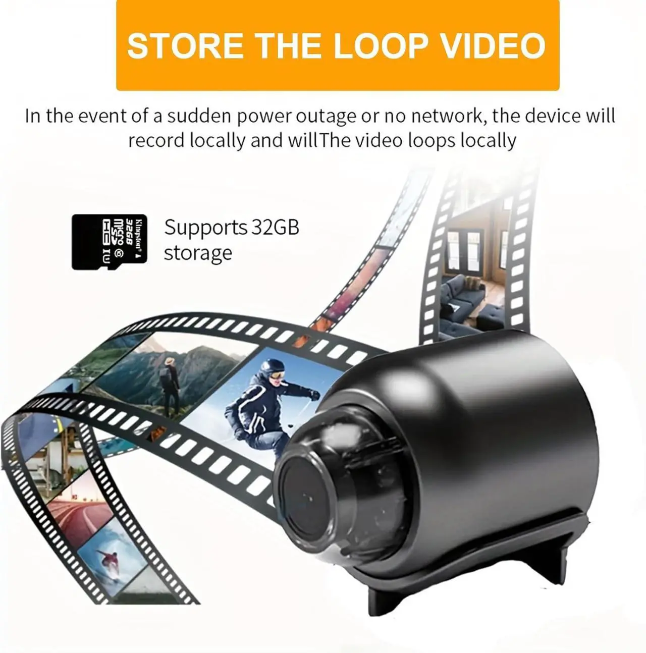 Alt view image 5 of 6 - Wireless Camera Spy Hidden Cameras, Mini Nanny Cam Smart Home, Small Indoor Outdoor Camera with Remote View, Compatible with Android and iOS, Baby, Pet Monitor, Car Guard(Video Only)