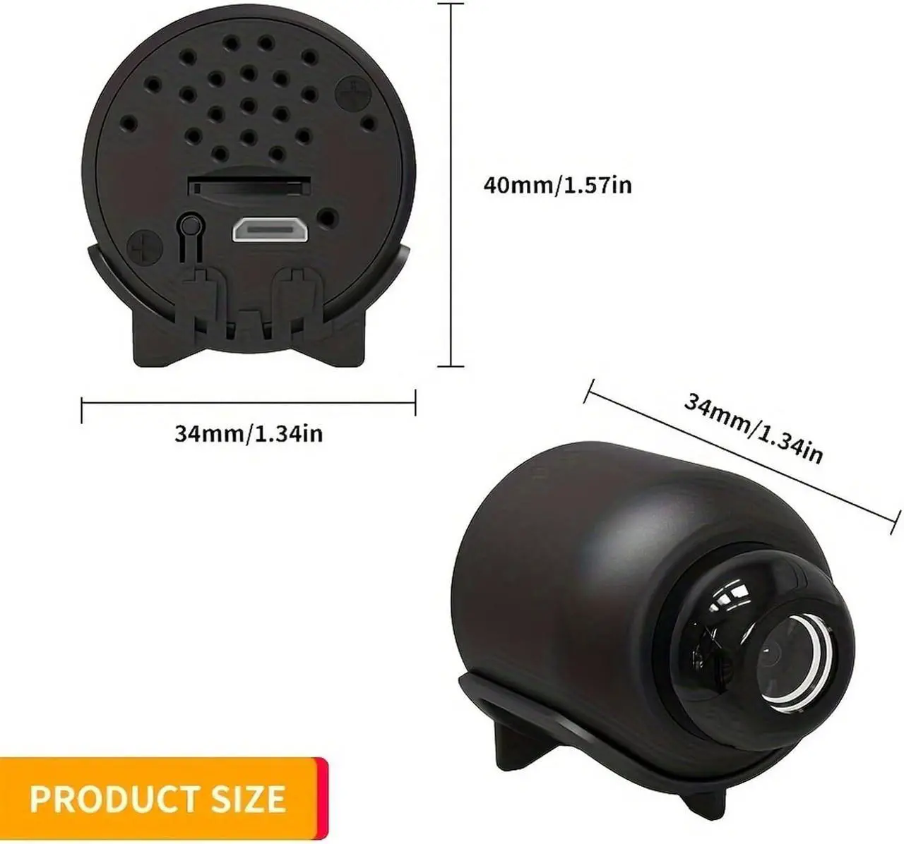 Alt view image 4 of 6 - Wireless Camera Spy Hidden Cameras, Mini Nanny Cam Smart Home, Small Indoor Outdoor Camera with Remote View, Compatible with Android and iOS, Baby, Pet Monitor, Car Guard(Video Only)
