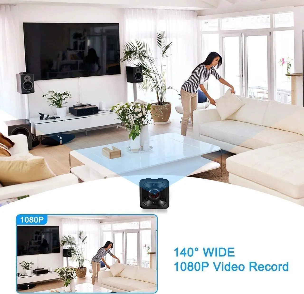 Alt view image 3 of 7 - 5G WiFi Hidden Spy Camera - 4K HD Indoor Security Cam, AI Motion Detection, 100-Day Battery, Night Vision, Wireless Mini Cameras for Home/Baby/Pet (Camera)