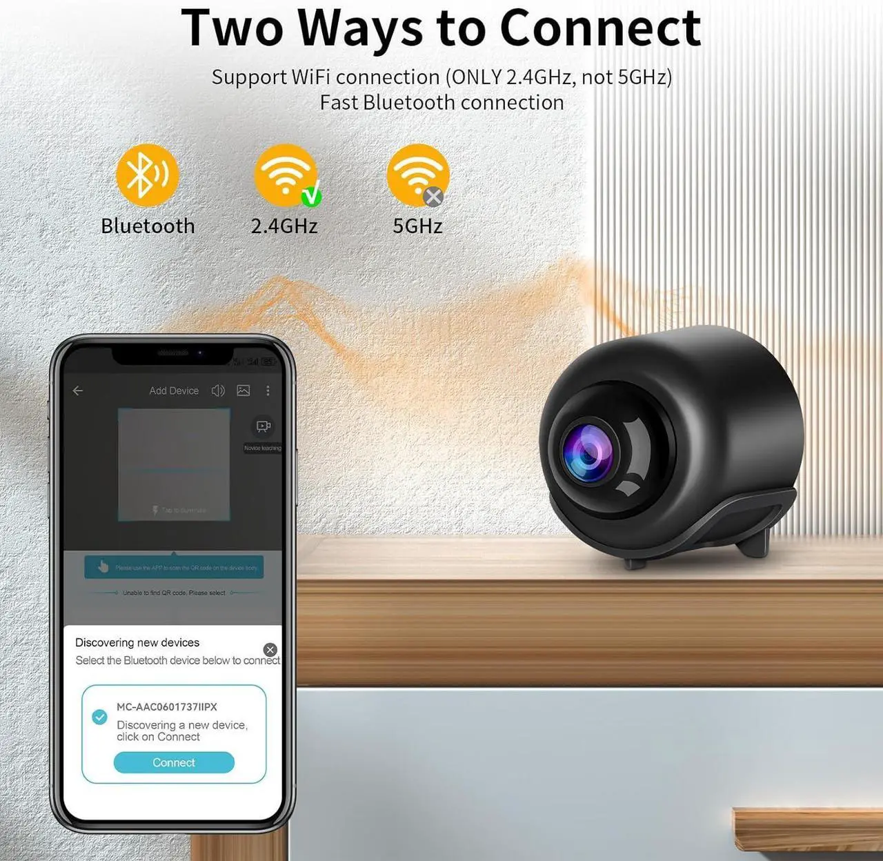 Alt view image 7 of 7 - Tiny WiFi Camera for Home Security 1Pcs, 3MP Portable HD Night Vision Motion Detection Remote Surveillance 120° Wide Angle Camera, Baby Monitor Small Motion Activated Camera Use with Wire