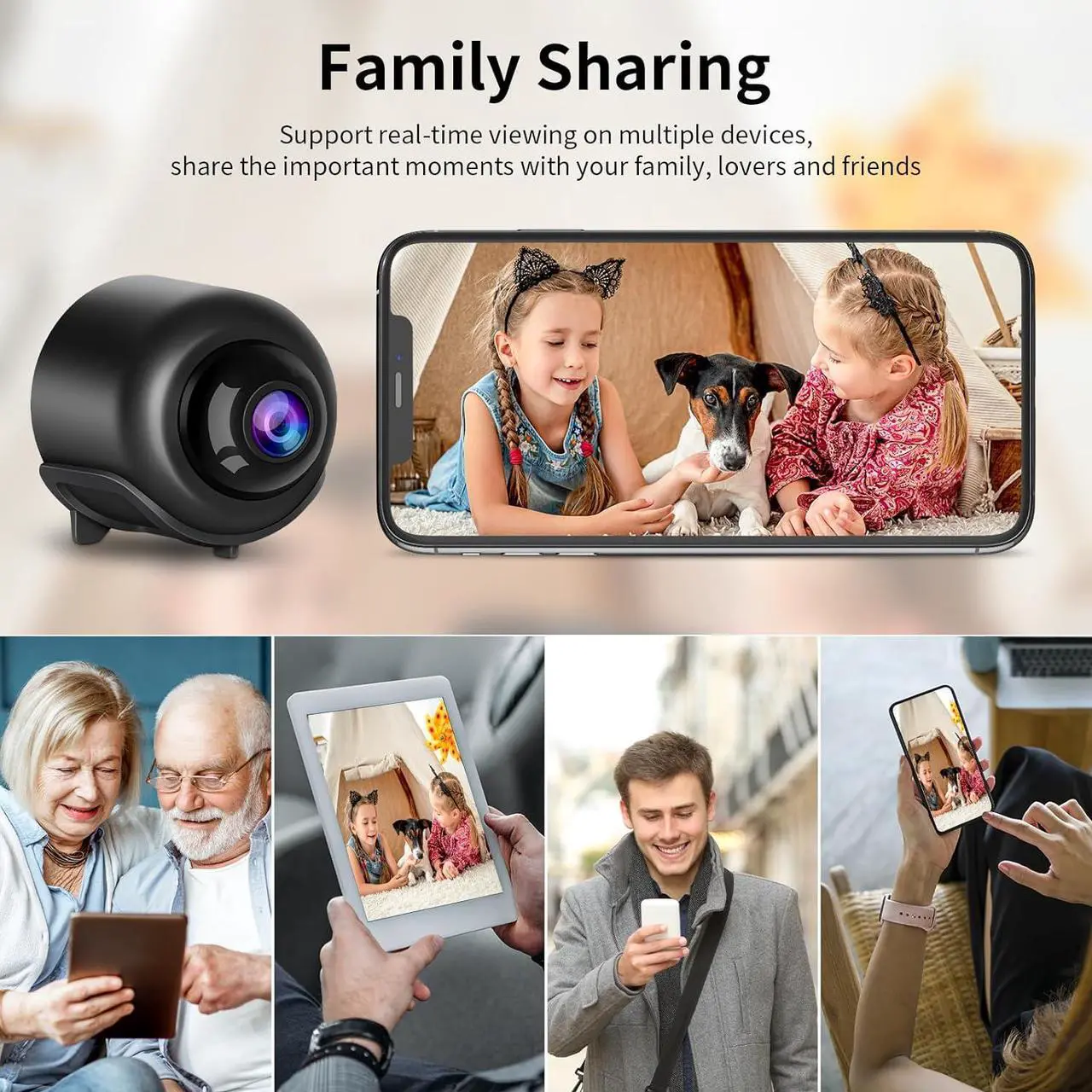 Alt view image 4 of 7 - Tiny WiFi Camera for Home Security 1Pcs, 3MP Portable HD Night Vision Motion Detection Remote Surveillance 120° Wide Angle Camera, Baby Monitor Small Motion Activated Camera Use with Wire