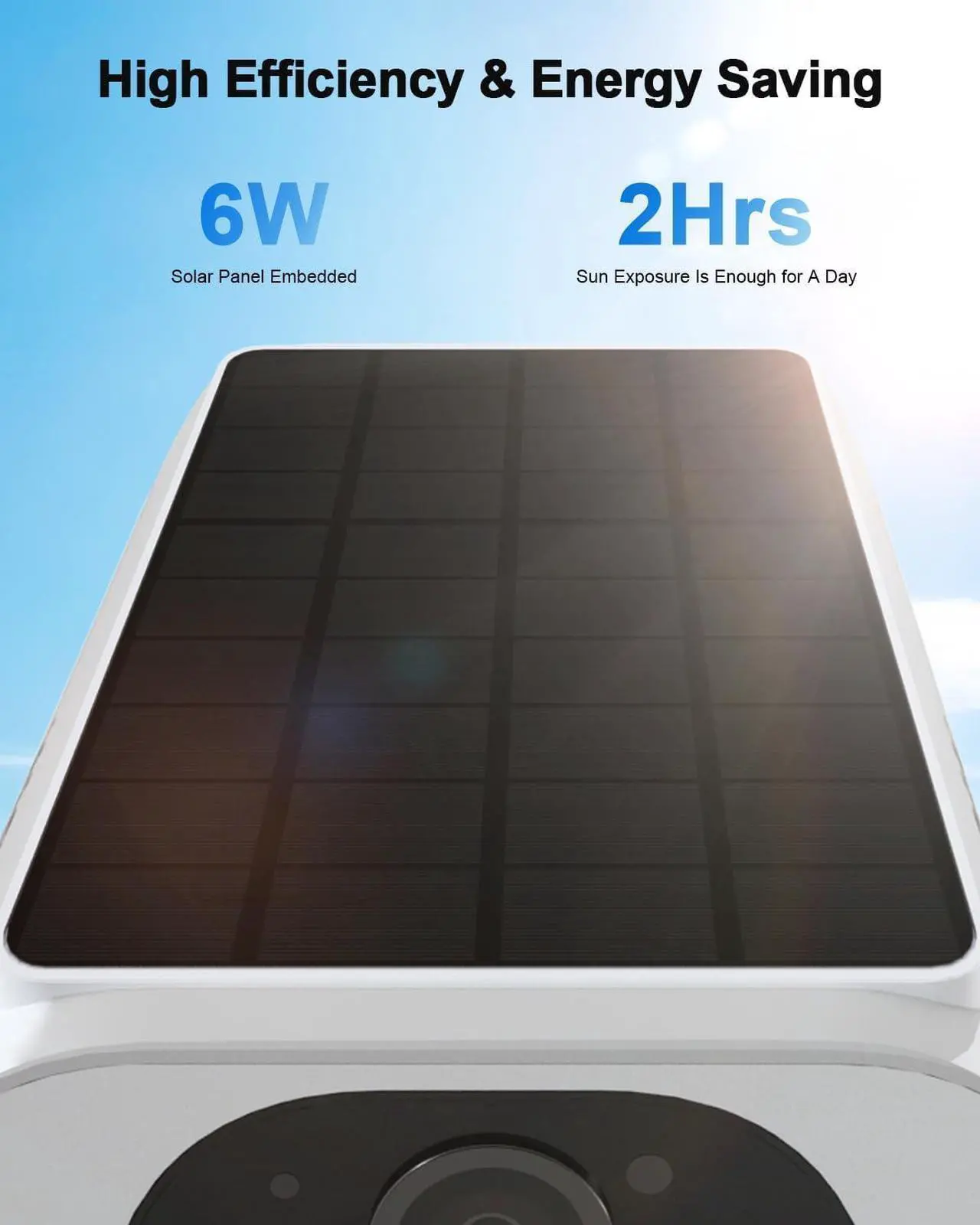 Alt view image 5 of 7 - 2K Solar Security Cameras Wireless Outdoor, 2.4Ghz WiFi Surveillance Outdoor Camera for Home Security with Embedded Solar Panel, Color Night Vision, 2-Way Talk, IP67 Waterproof, Work with Alexa