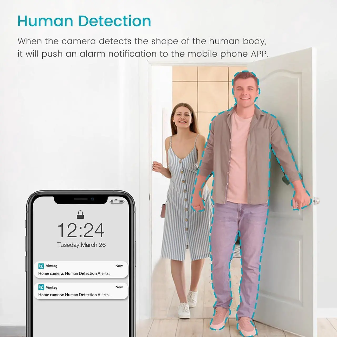 Alt view image 4 of 7 - Indoor 3.5K/6MP 2.4G WiFi Wired Plug-in Camera for Home Security/Pet/Dog/Cat/Baby with Phone App, 2-Way Audio/Night Vision, AI Human/Sound/Motion Detection, Support Alexa/Up to 512GB TF Card