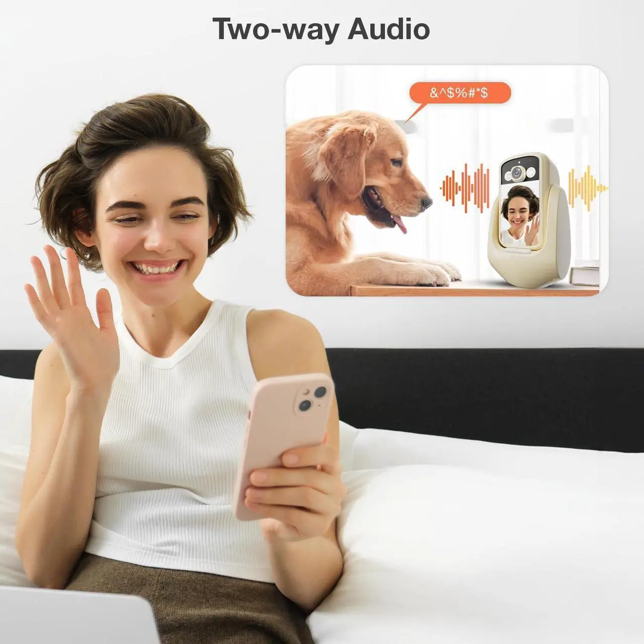Alt view image 4 of 7 - 2-Way Video Calling Camera with 2.8" Display, In-House Monitoring Pet Camera with Speaker, 360° View PTZ WiFi AI Motion Detection Indoor for Puppy/Cat/Dog with Phone App Control, Indoor Home Security