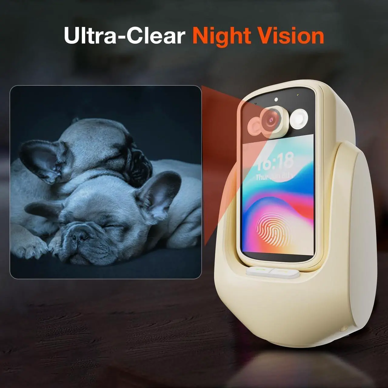 Alt view image 7 of 7 - 2-Way Video Calling Camera with 2.8" Display, In-House Monitoring Pet Camera with Speaker, 360° View PTZ WiFi AI Motion Detection Indoor for Puppy/Cat/Dog with Phone App Control, Indoor Home Security