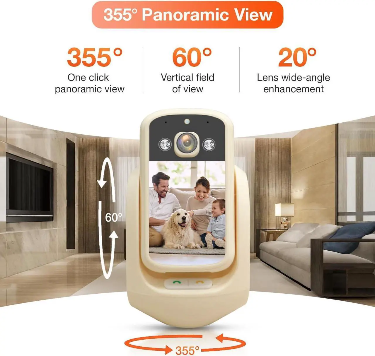 Alt view image 6 of 7 - 2-Way Video Calling Camera with 2.8" Display, In-House Monitoring Pet Camera with Speaker, 360° View PTZ WiFi AI Motion Detection Indoor for Puppy/Cat/Dog with Phone App Control, Indoor Home Security