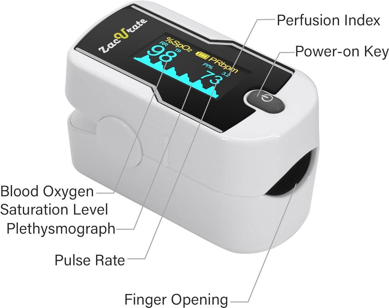 Alt view image 4 of 7 - Wireless Bluetooth Fingertip Blood Pulse Oximeter Monitor with FREE App, SpO2, Heart Rate, Plethysmograph, and Perfusion Index Finger Oxygen Sensor Meter