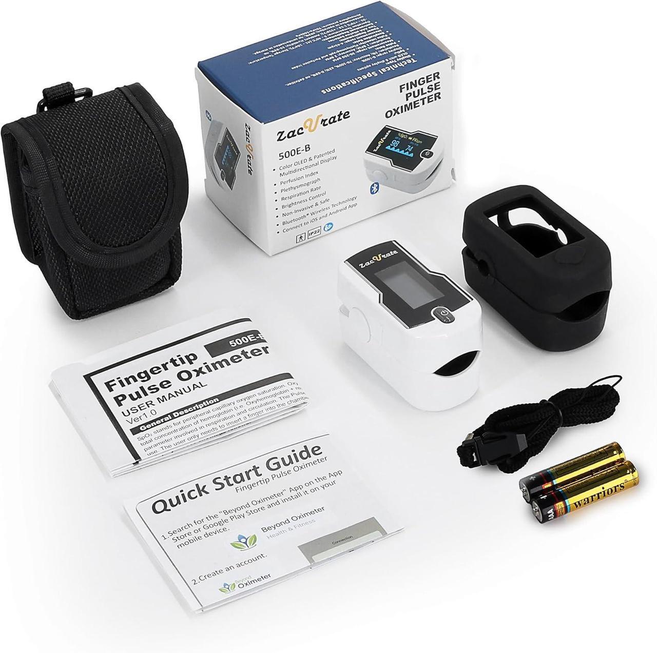 Alt view image 6 of 7 - Wireless Bluetooth Fingertip Blood Pulse Oximeter Monitor with FREE App, SpO2, Heart Rate, Plethysmograph, and Perfusion Index Finger Oxygen Sensor Meter