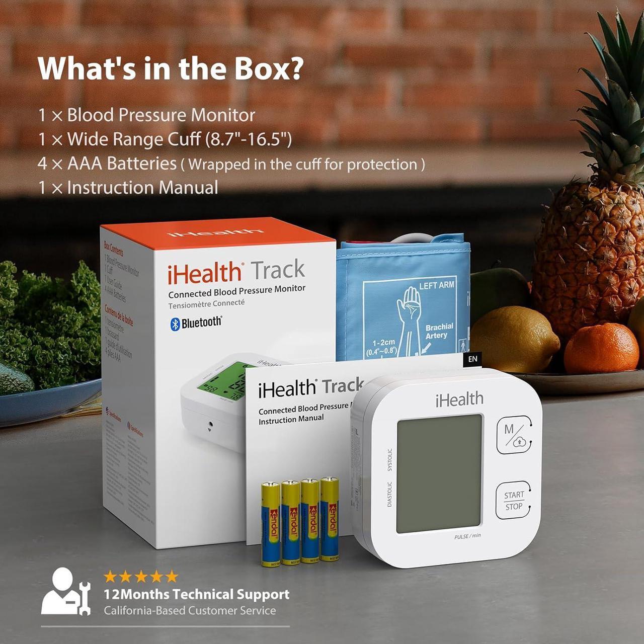 Alt view image 6 of 7 - Smart Upper Arm Blood Pressure Monitor with Wide Range Cuff That fits Standard to Large Adult Arms, Bluetooth Compatible for iOS & Android Devices