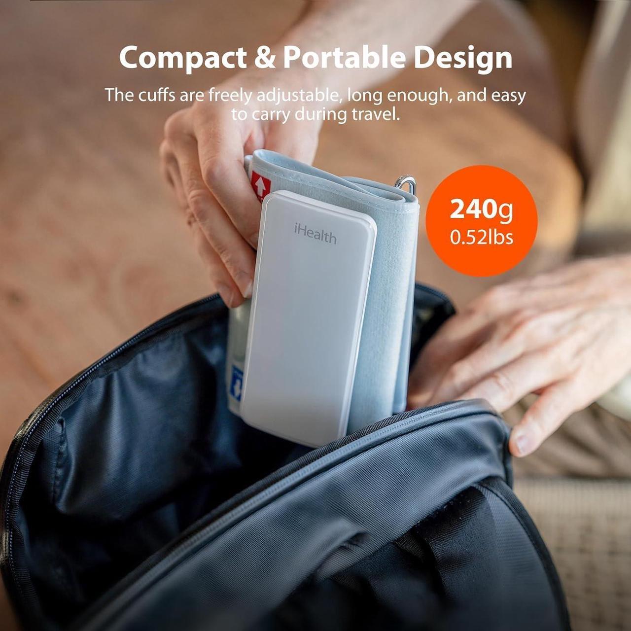 Alt view image 4 of 7 - Wireless Blood Pressure Monitor, Upper Arm Cuff, Bluetooth Blood Pressure Machine, Ultra-Thin & Portable, App-Enabled for iOS & Android