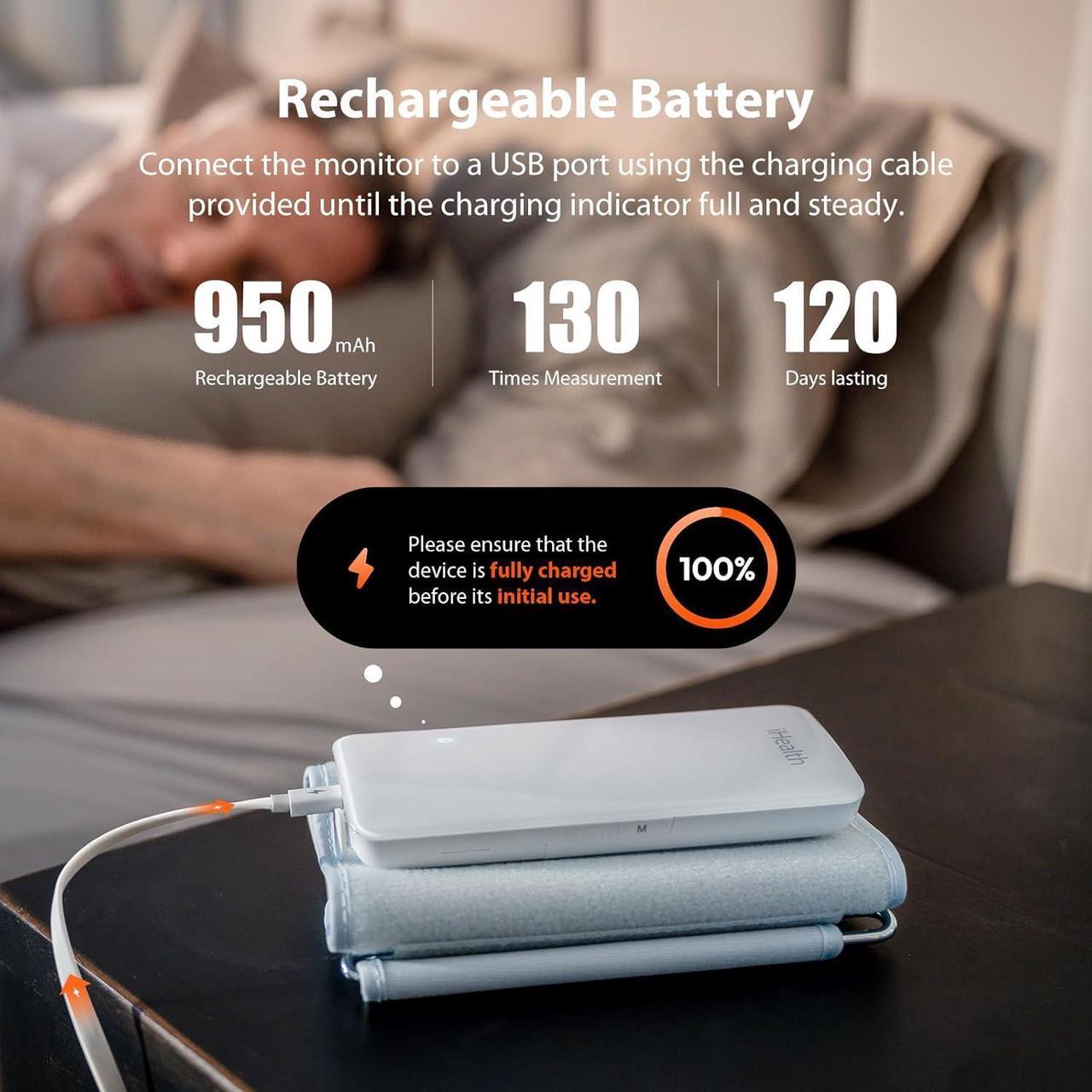 Alt view image 5 of 7 - Wireless Blood Pressure Monitor, Upper Arm Cuff, Bluetooth Blood Pressure Machine, Ultra-Thin & Portable, App-Enabled for iOS & Android